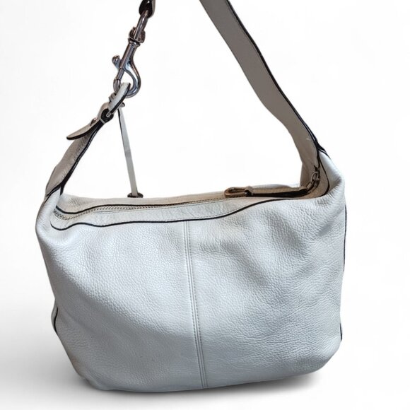 Coach Avery Hobo Bag Ivory Pebbled Leather Silver Hardware - Picture 3 of 12